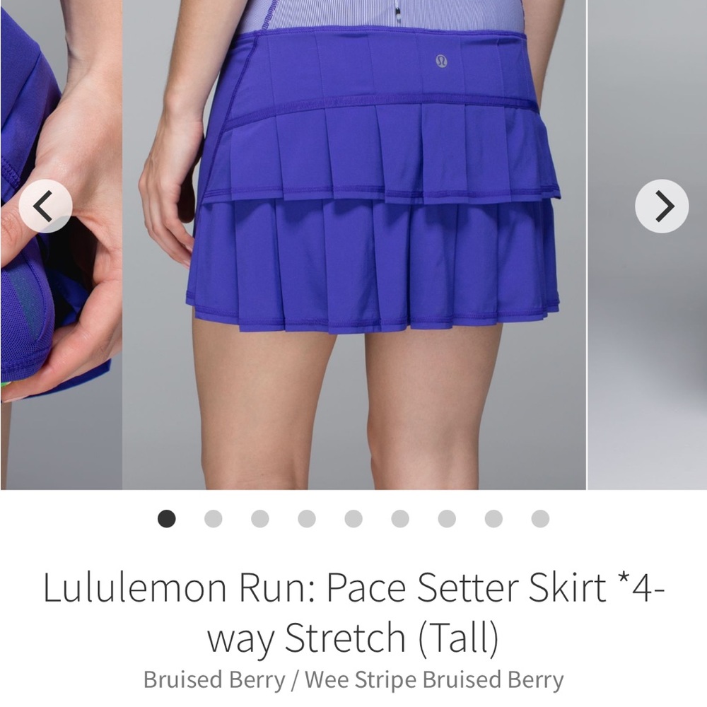 lululemon athletica 10 Tall Women's Bruised Berry Pace Setter Skirt tennis golf - Picture 11 of 14